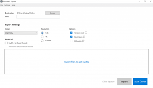GoPro MAX Exporterインターフェイス英語