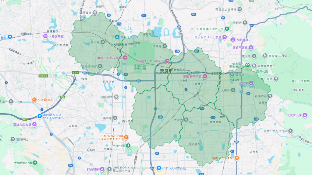 メニューの対応エリア_奈良県