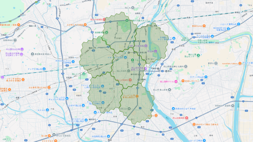 メニューの対応エリア_岡山県