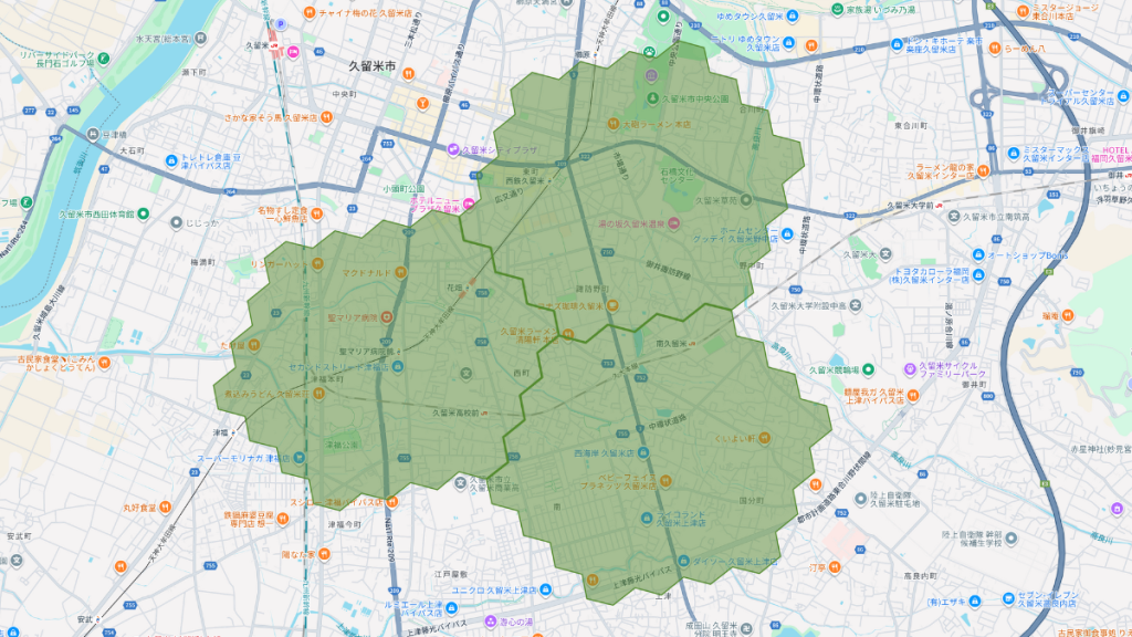 メニューの対応エリア_福岡県久留米市