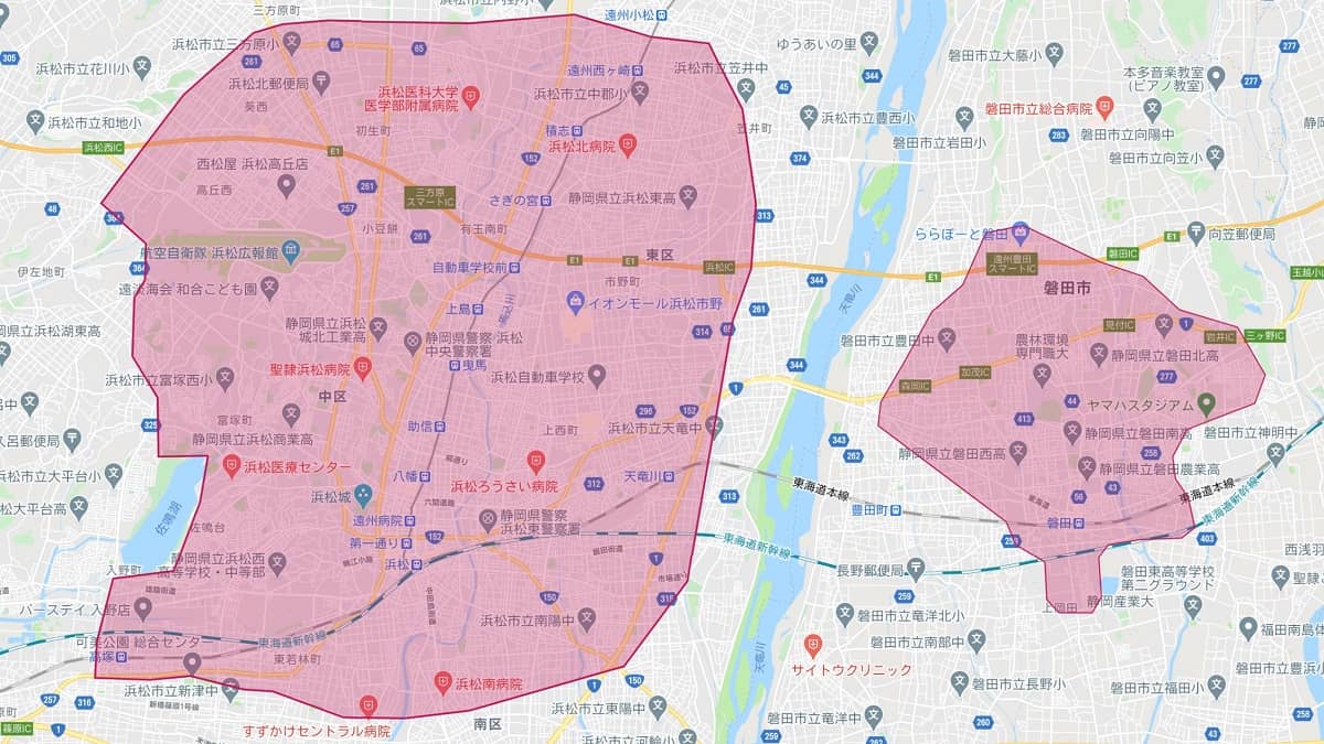Uber Eats（ウーバーイーツ）浜松エリアの範囲や店舗、クーポンや配達 