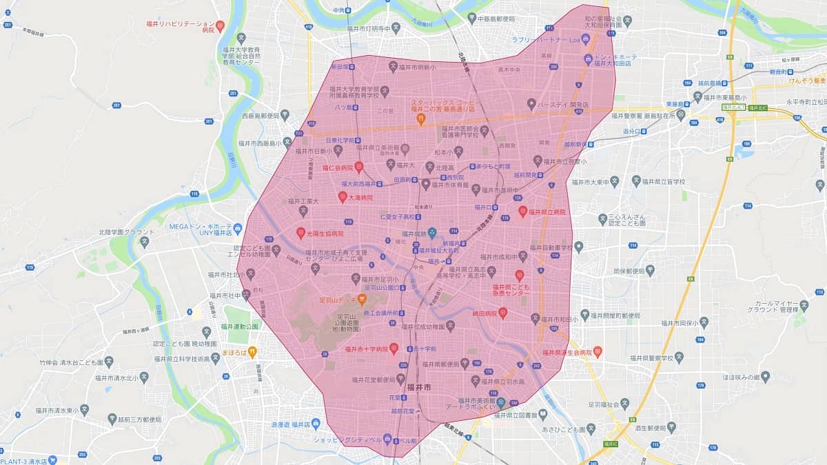 Uber Eats（ウーバーイーツ）福井エリアの範囲や店舗、クーポンや配達 