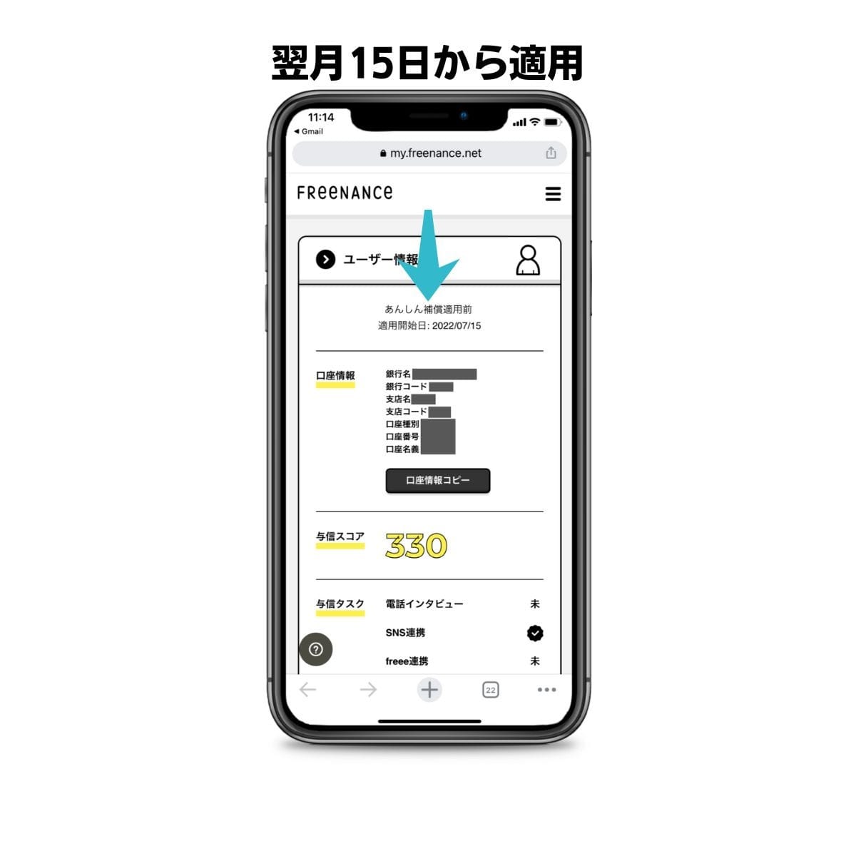 フリーナンスのあんしん補償の適用日