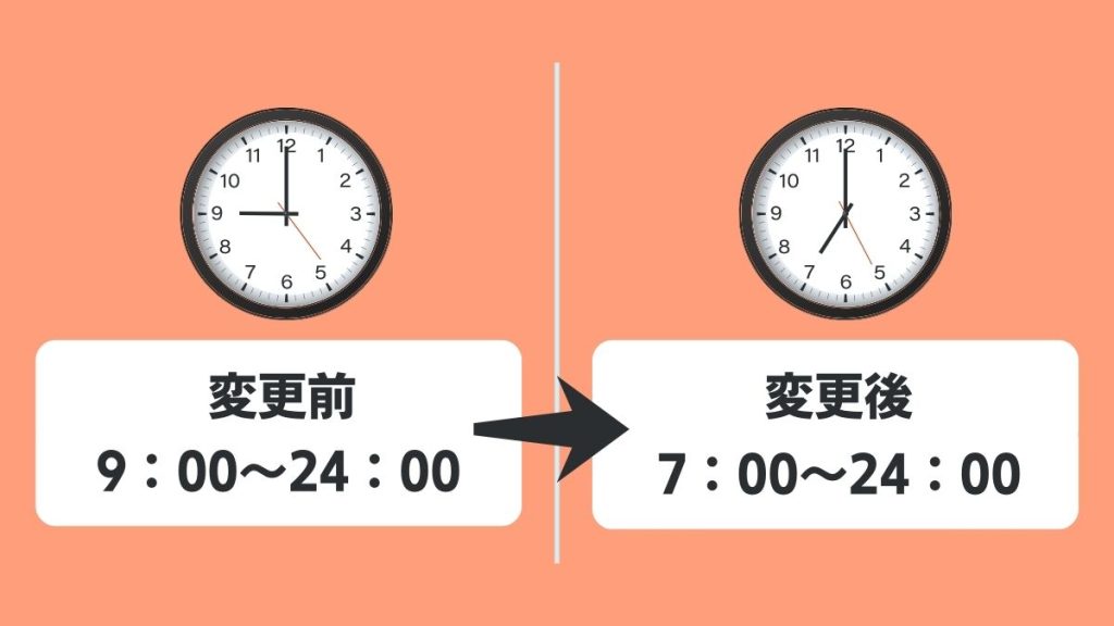 出前館の営業時間の変更