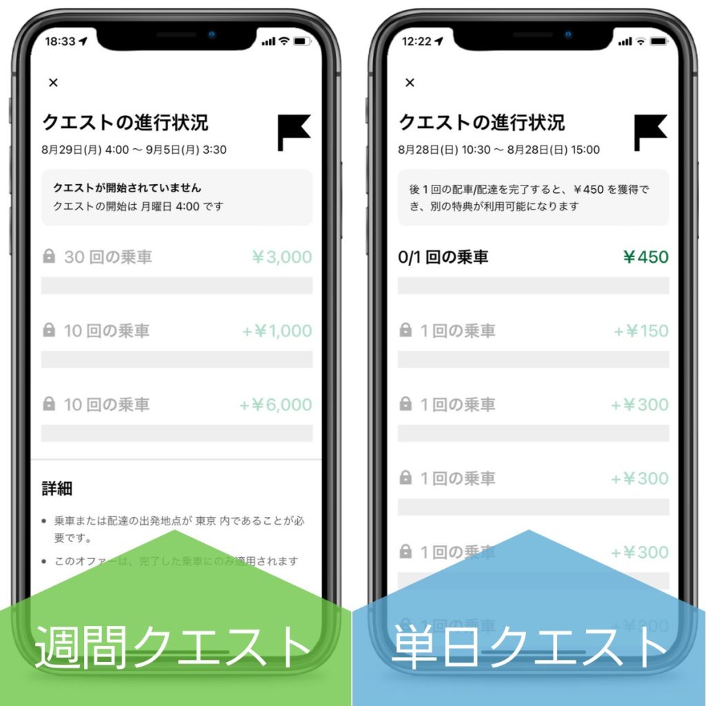 ウーバーイーツのクエスト説明画像
