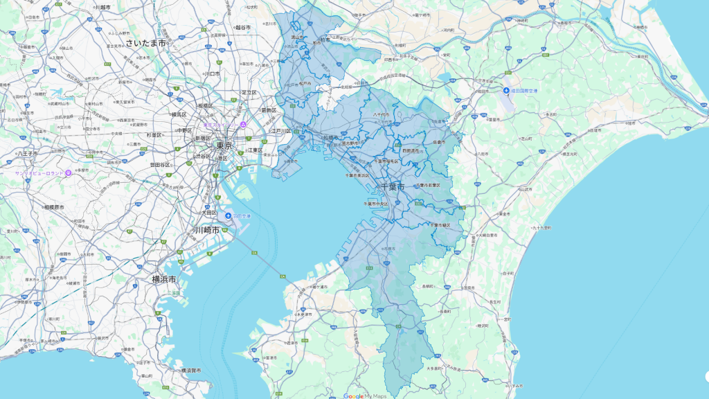 ロケットナウの千葉県エリアマップ20251014