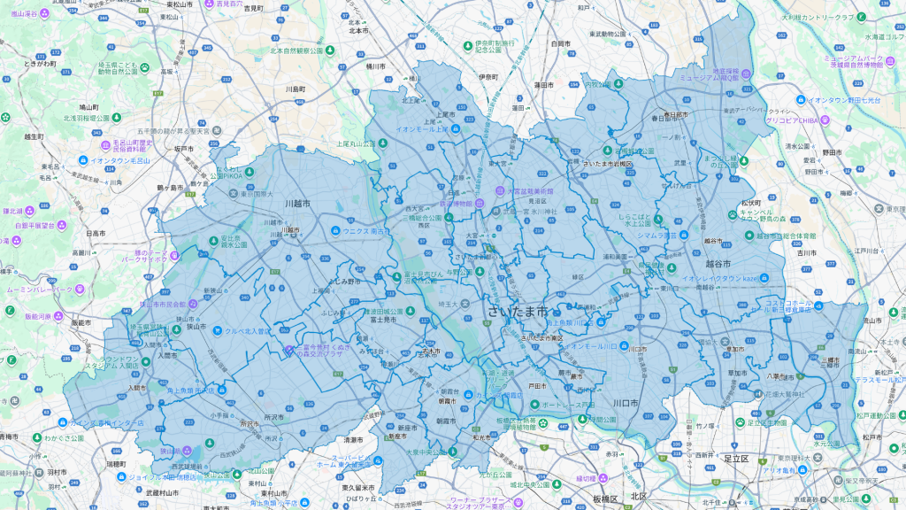 ロケットナウの埼玉県エリアマップ20251014