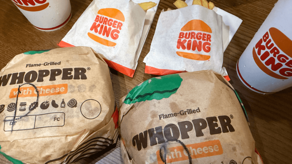 バーガーキングで頼んだダブルワッパーチーズセット