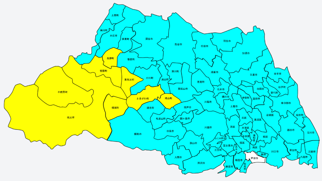 ララムーブのエリアマップ（埼玉県）