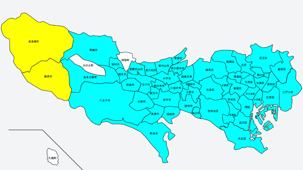 ララムーブのエリアマップ（東京都）