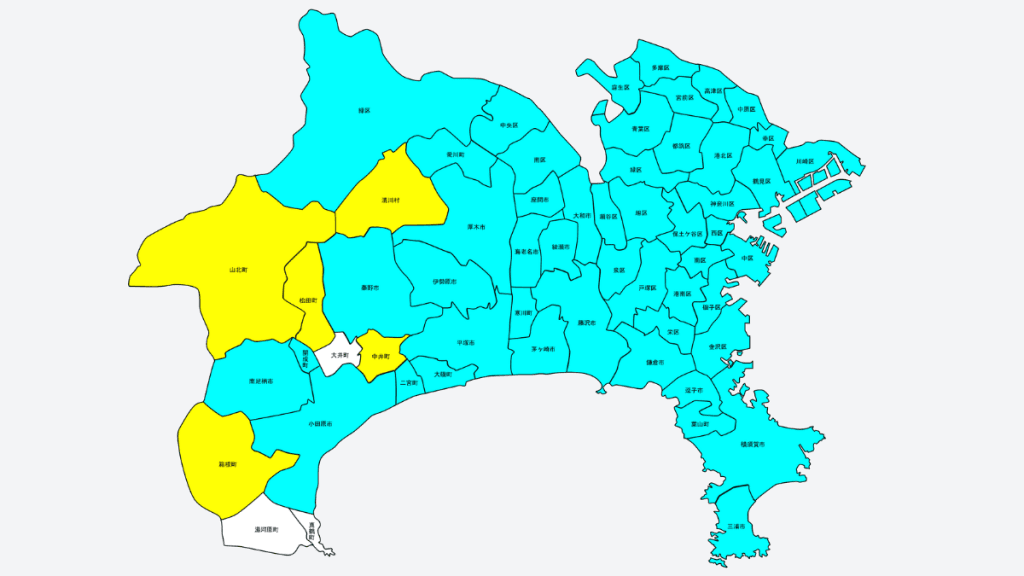 ララムーブのエリアマップ（神奈川県）