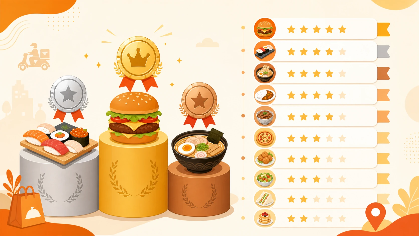 出前館人気メニューTop10のイメージ