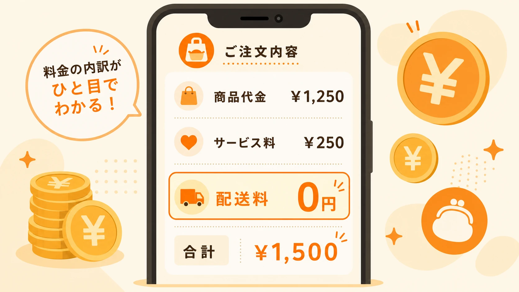 出前館手数料・送料のイメージ