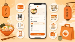 出前館の支払い方法8種類をスマホとアイコンで紹介するアイキャッチイラスト