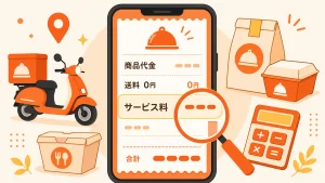 出前館のサービス料・送料・現金払い手数料の内訳を読み解くアイキャッチ画像